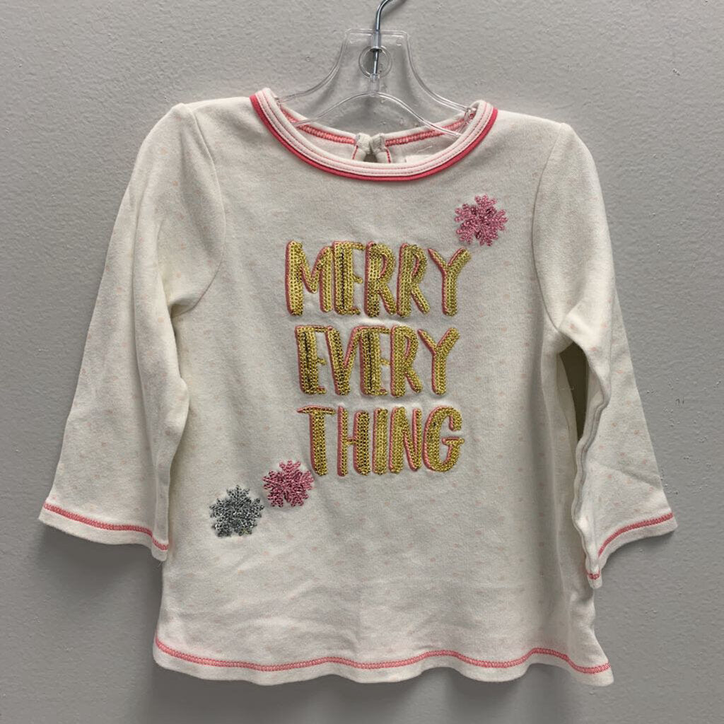 12-18M: Mudpie "Merry Everything" Long Sleeve T-Shirt