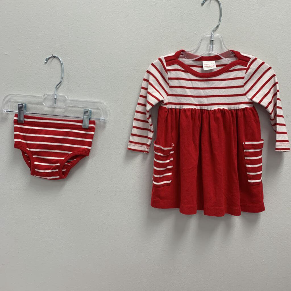 12-18M: Hanna Andersson Striped Play Dress + Diaper Cover