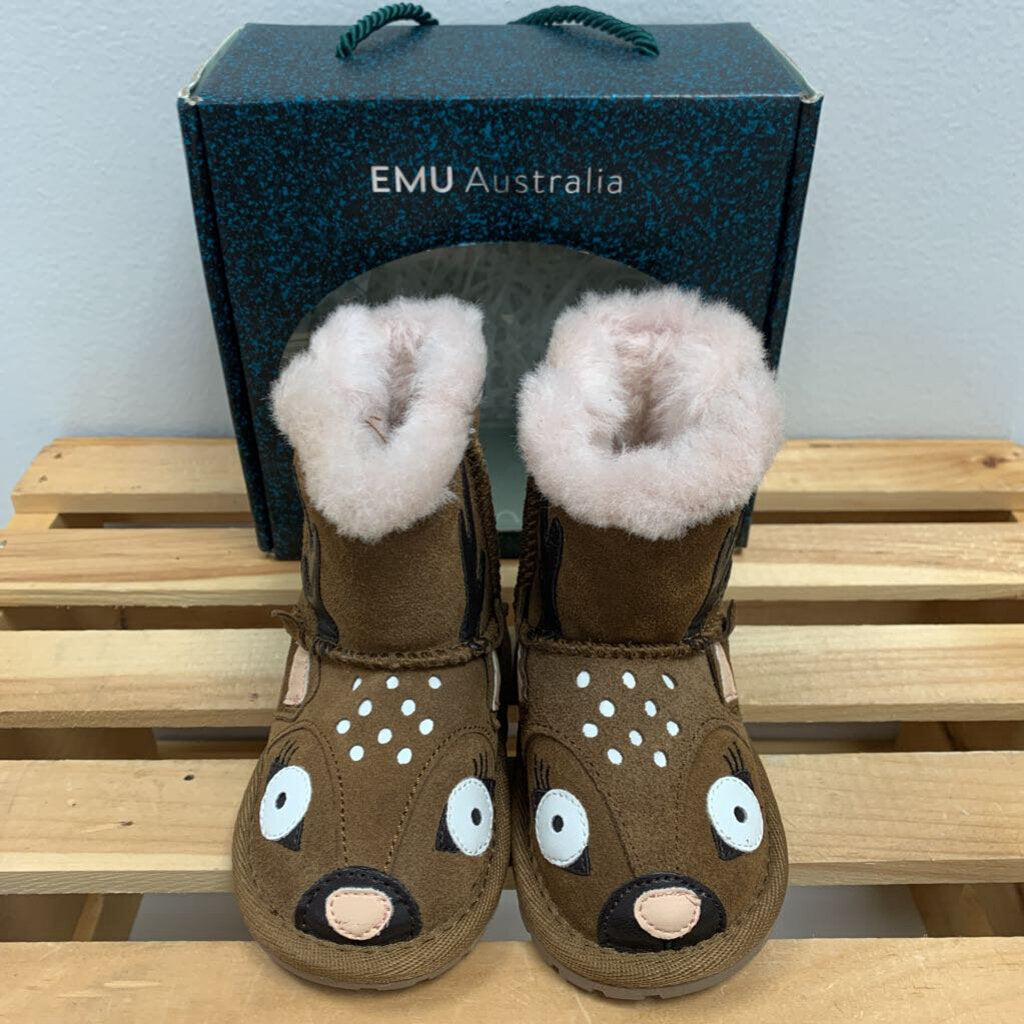 6-12M: EMU Australia reindeer face fleece lined boots NWT