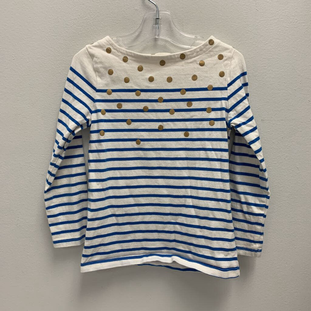 5-6: Boden Polka Dot & Stripe Long Sleeve T-shirt