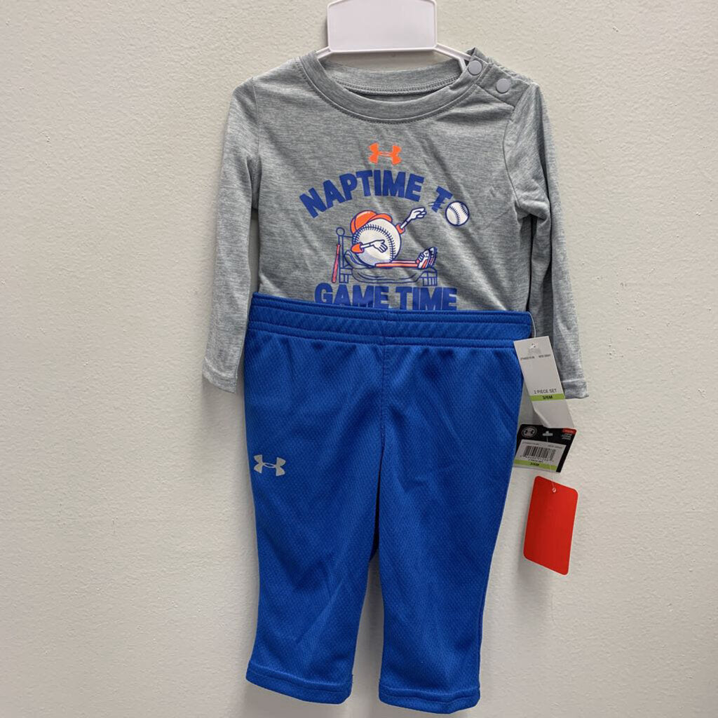 3-6M: Under Armour bodysuit + pants NWT