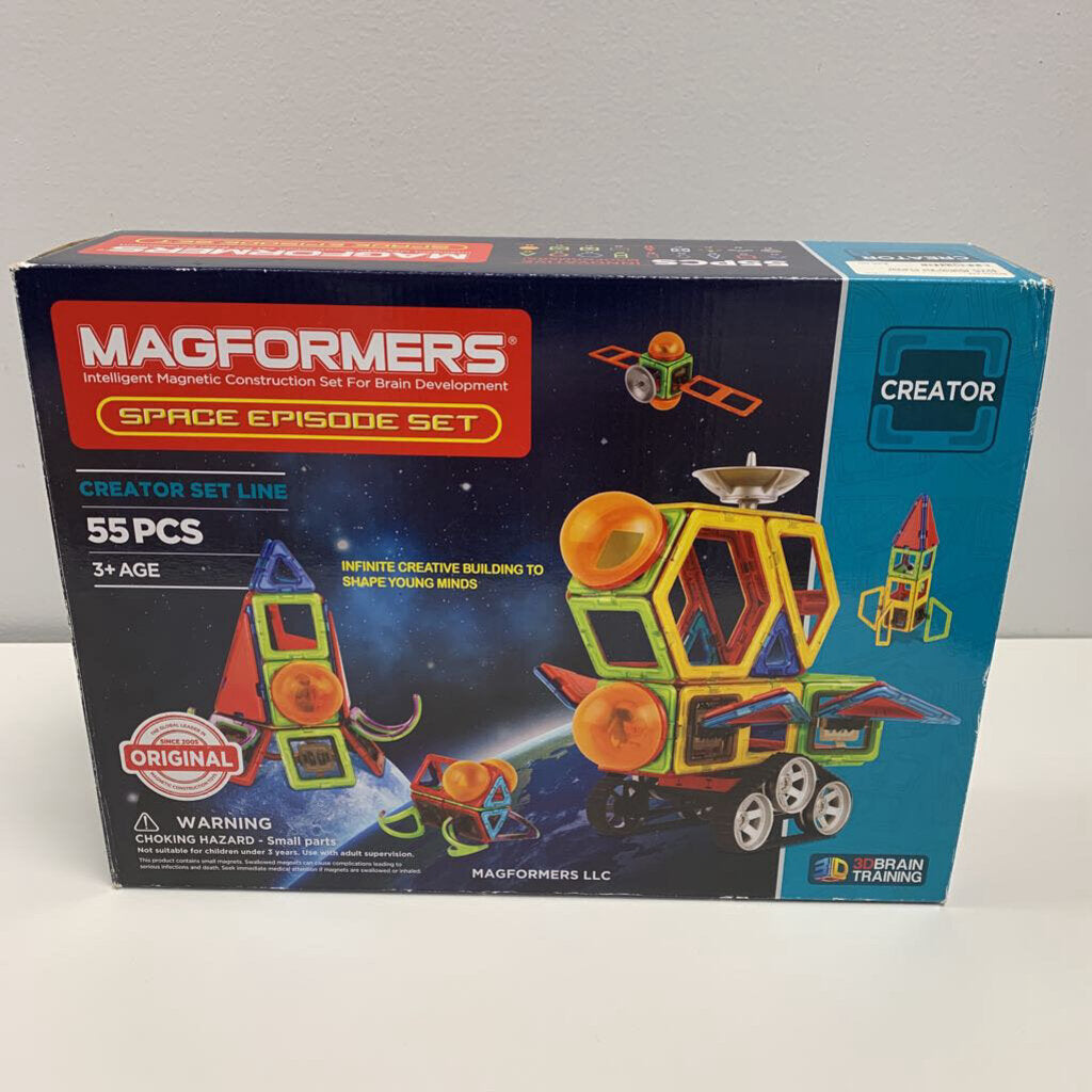 Magformers 55 piece Space Episode Set (AS-IS missing 1 wing connector and 1 antenna)