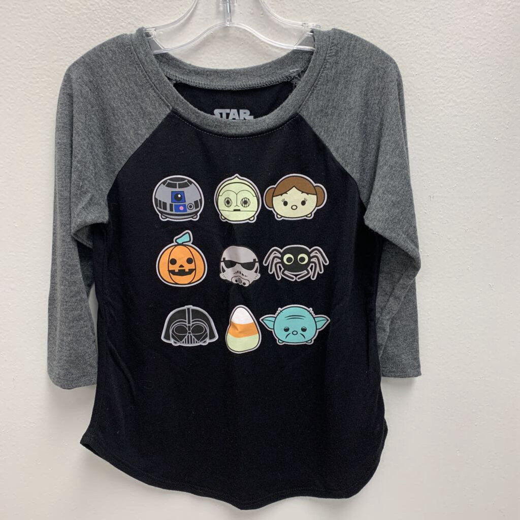 6/6X: Star Wars 3/4 Sleeve Glow in the Dark Halloween.T-shirt