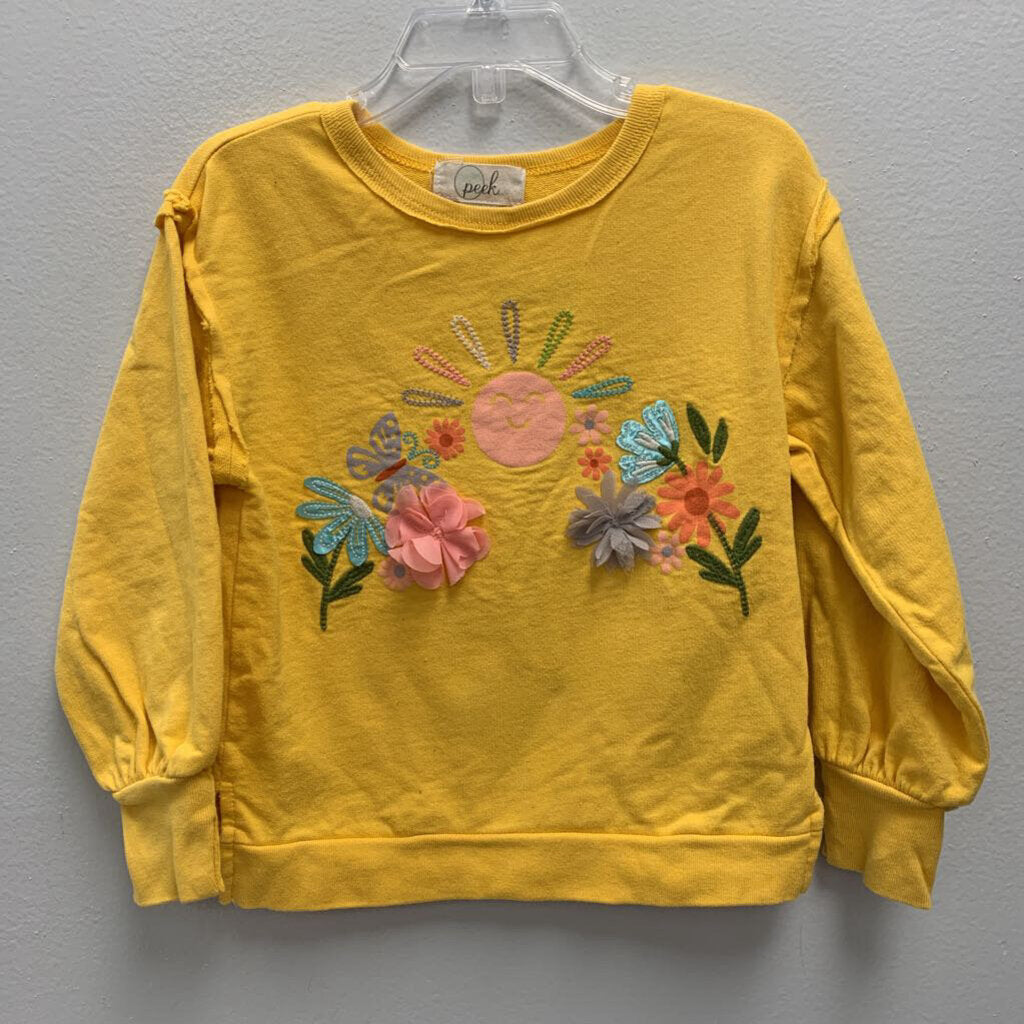 3T: Peek Embroidered Sweatshirt w/ 3D Flowers