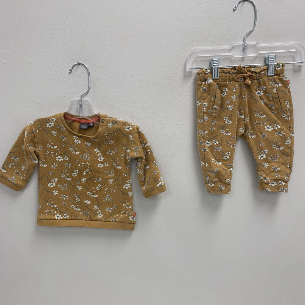 6M: Babyface floral print 2pc top + pants