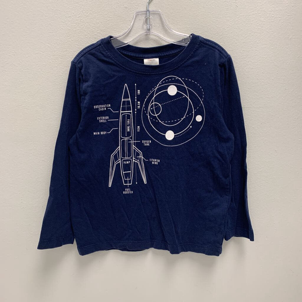 5: Hanna Andersson spaceship graphic t-shirt AS IS oil stains