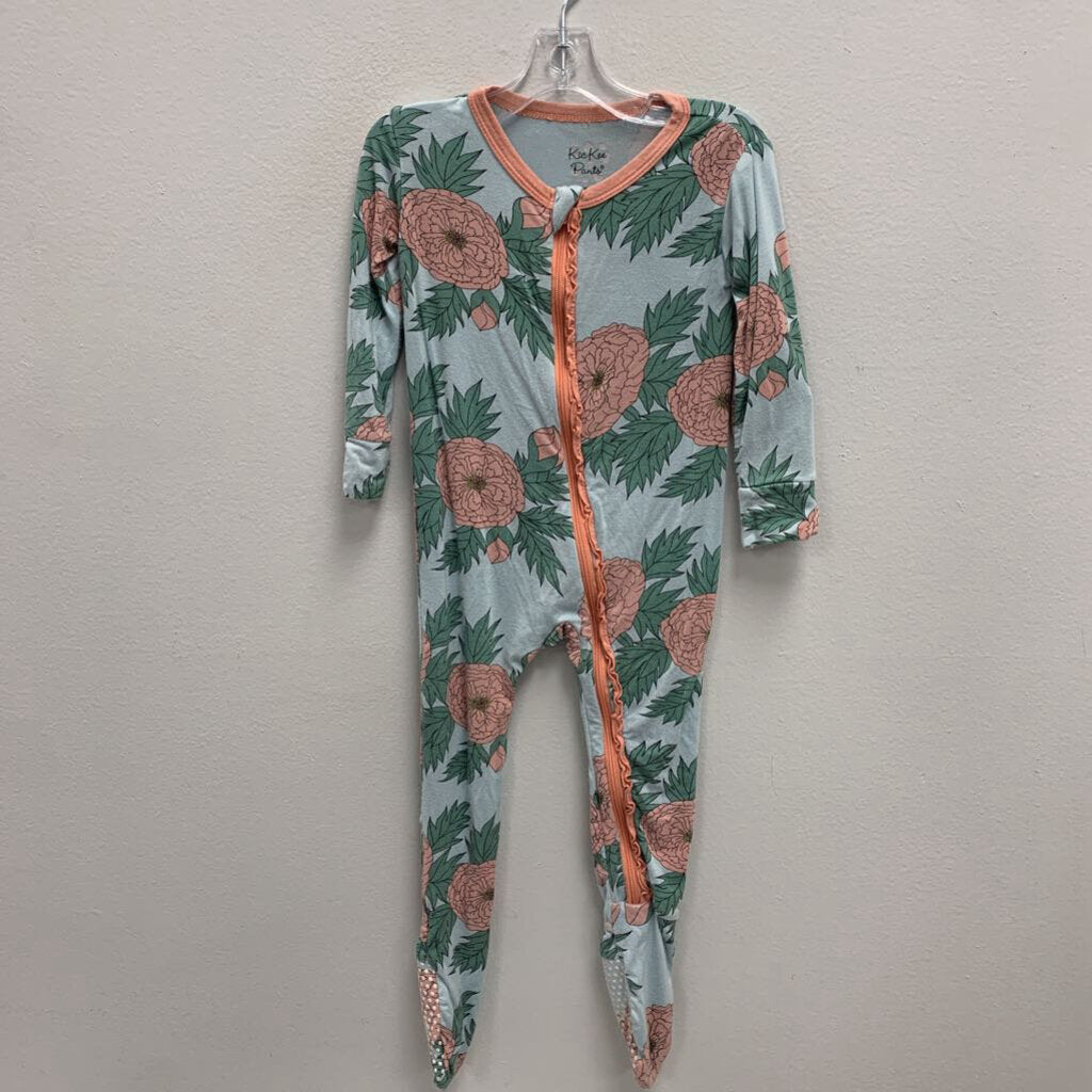 9-12M: KicKee Pants floral print pajamas