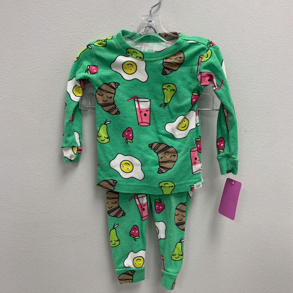 6-12M: Baby Gap breakfast print 2pc pajamas