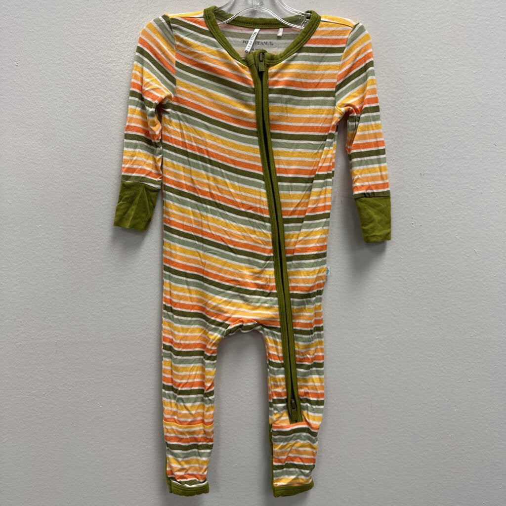 3-6M: Posh Peanut striped convertible footie pajamas