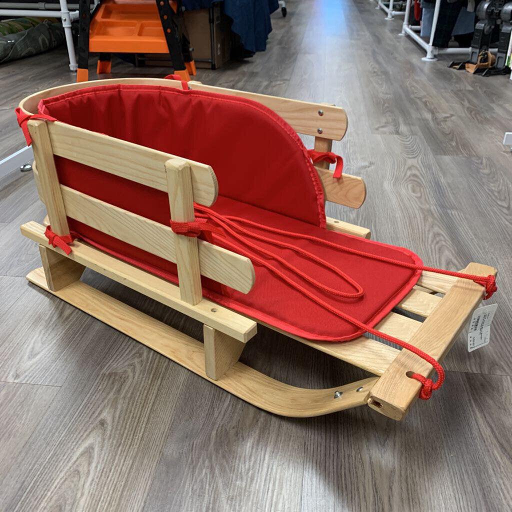 Crate & Barrel Wooden Sled w/ Cushion Set