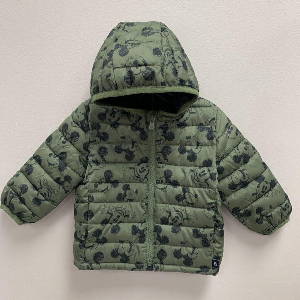 12-18M: Baby Gap Disney Army Green Mickey Mouse Coat