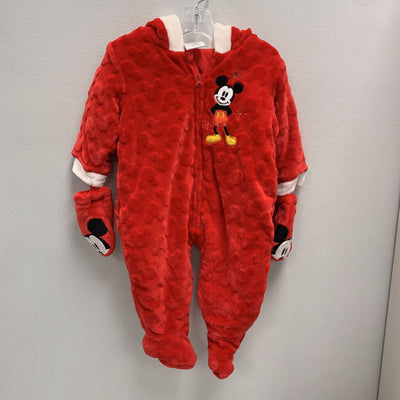 9-12M: Disney Baby Mickey Mouse Hooded Fleece Bunting w/ Mittens