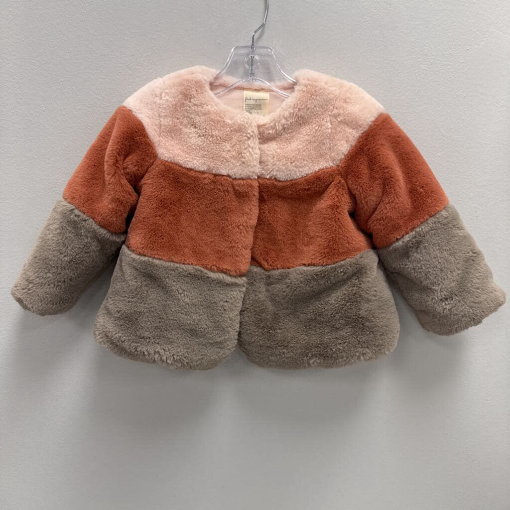 24M: First Impressions Color Block Faux Fur Jacket