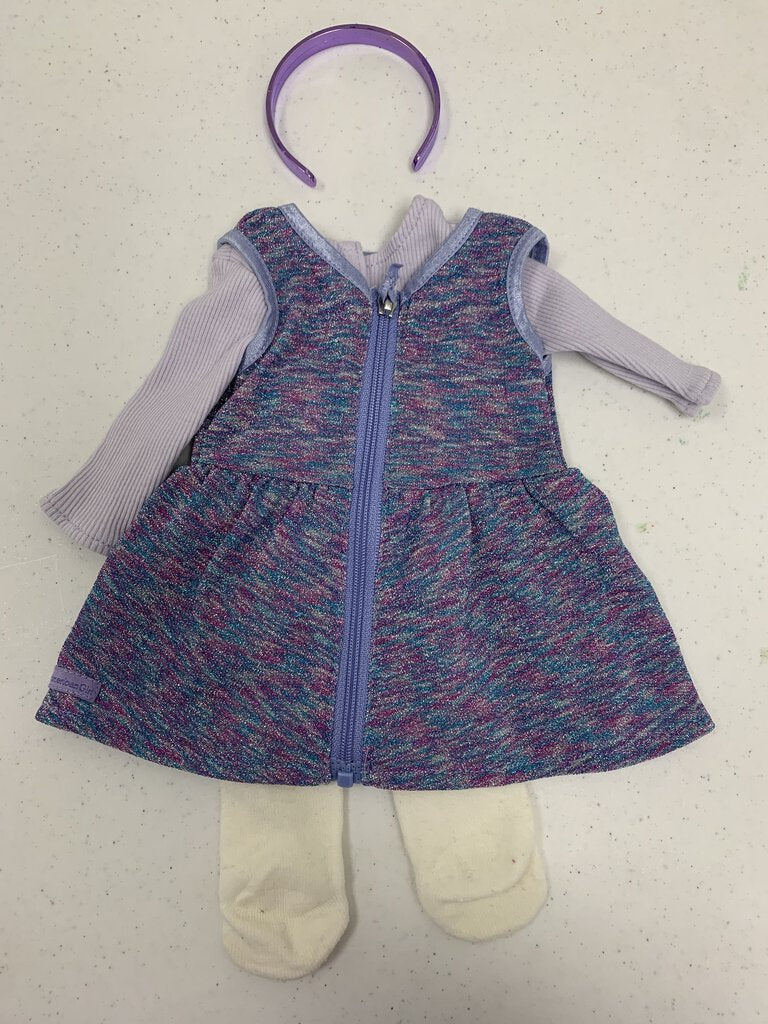 American Girl Purple Sparkle Outfit with Headband