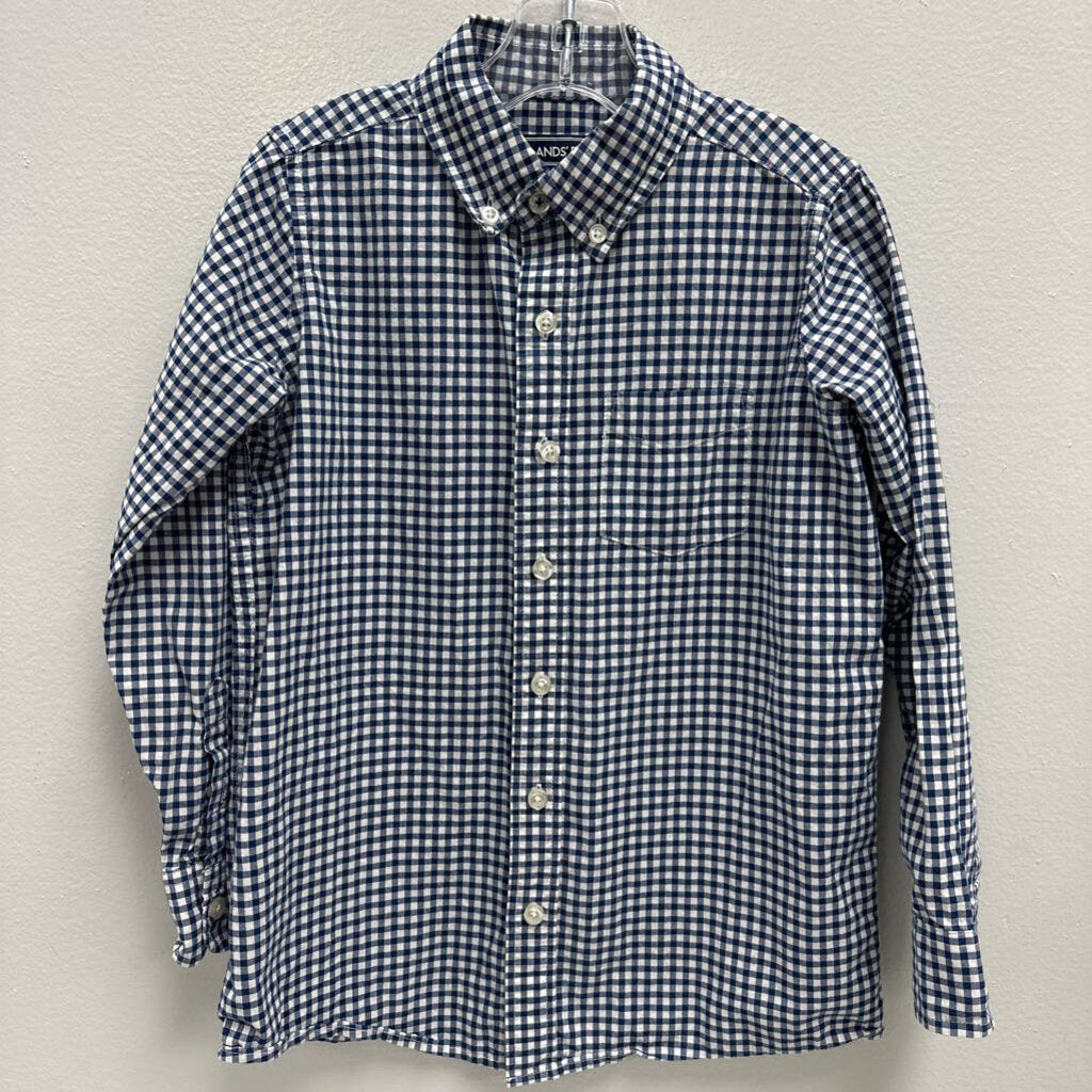 7: Lands' End Gingham Plaid Collared shirt