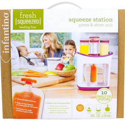 Infantino Squeeze Station + Couple a Spoons NWT