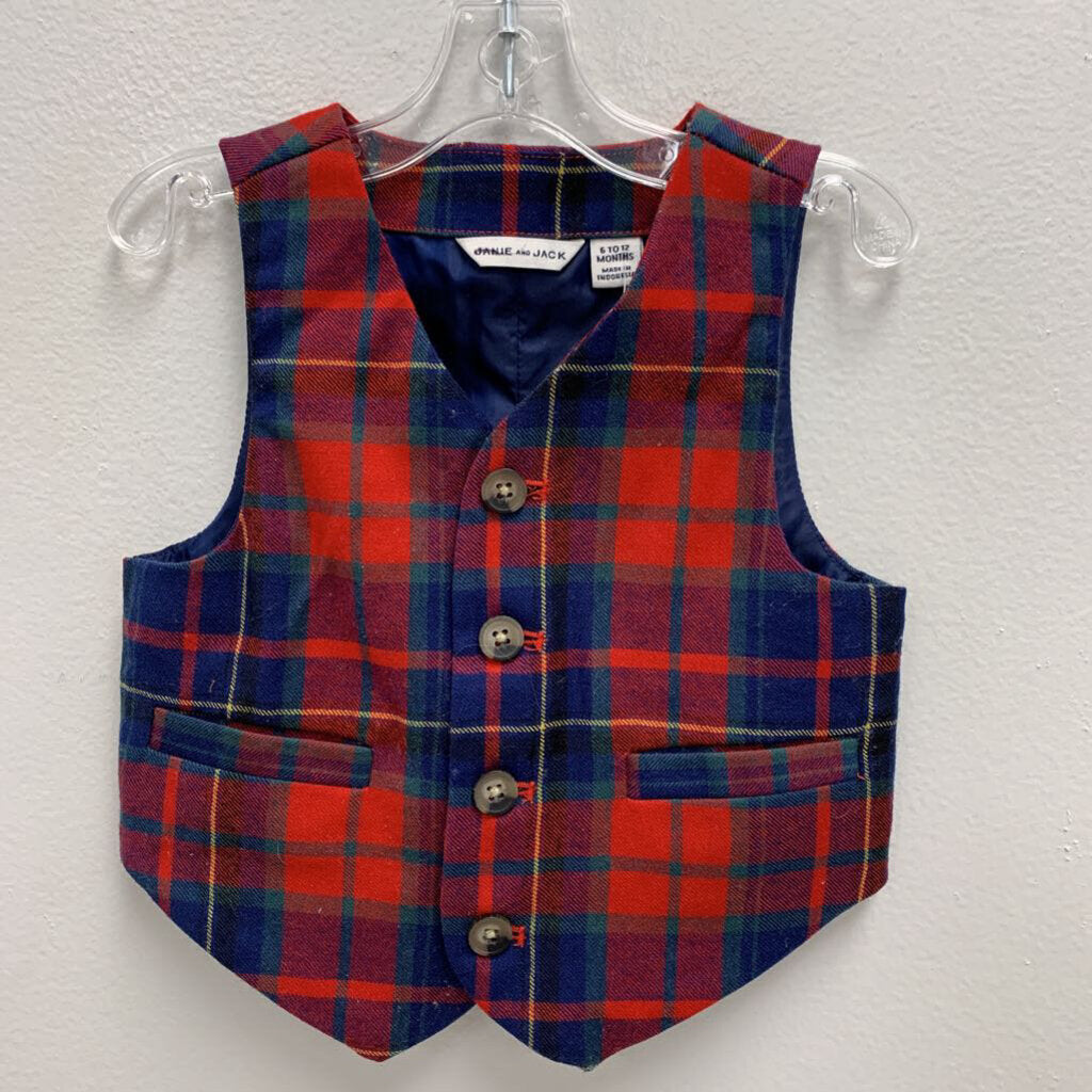 6-12M: Janie and Jack plaid vest