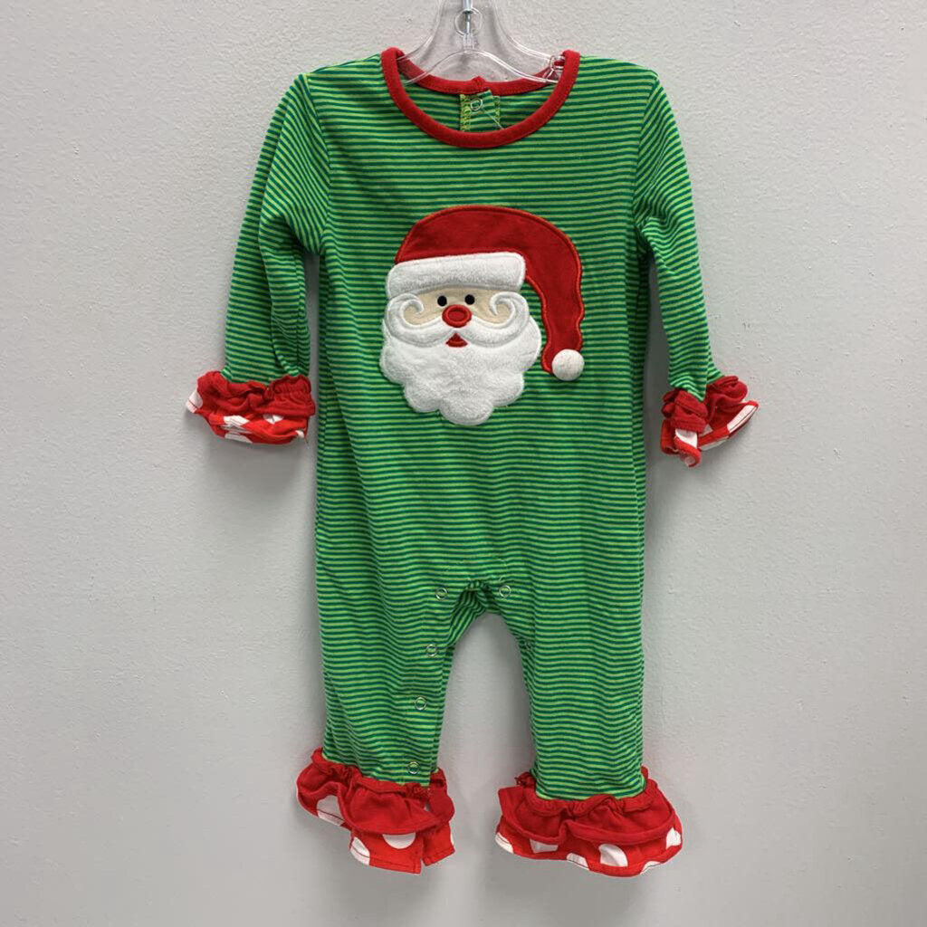 12M: Be Mine Santa face applique romper