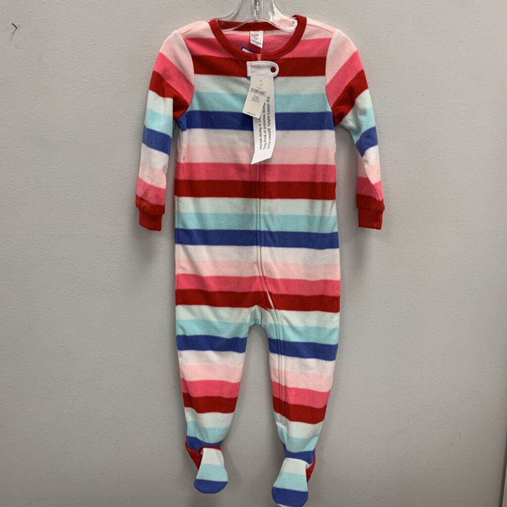 2Y: Gap Striped Fleece Footed Pajamas NWT