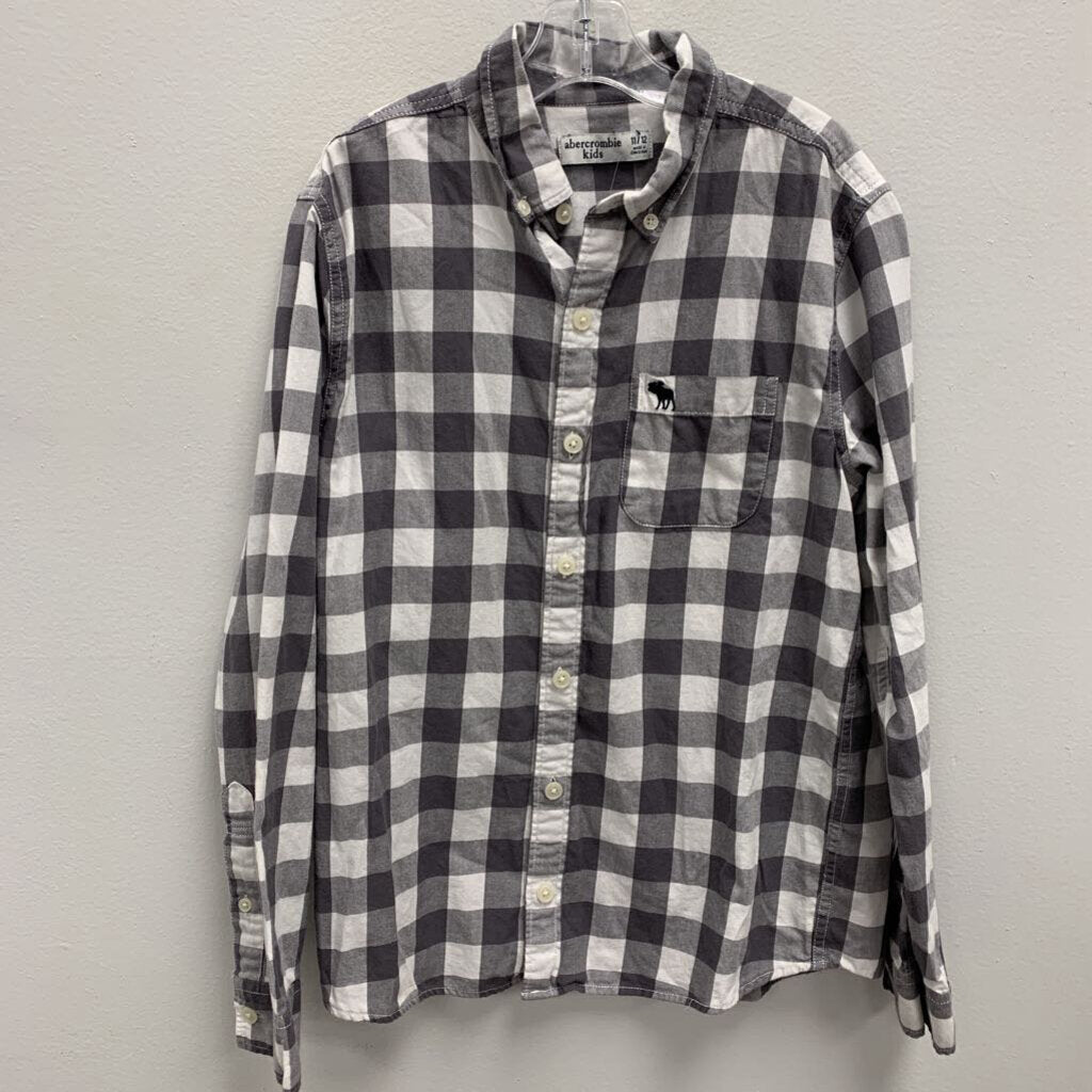 11-12: Abercrombie Kids plaid collared shirt