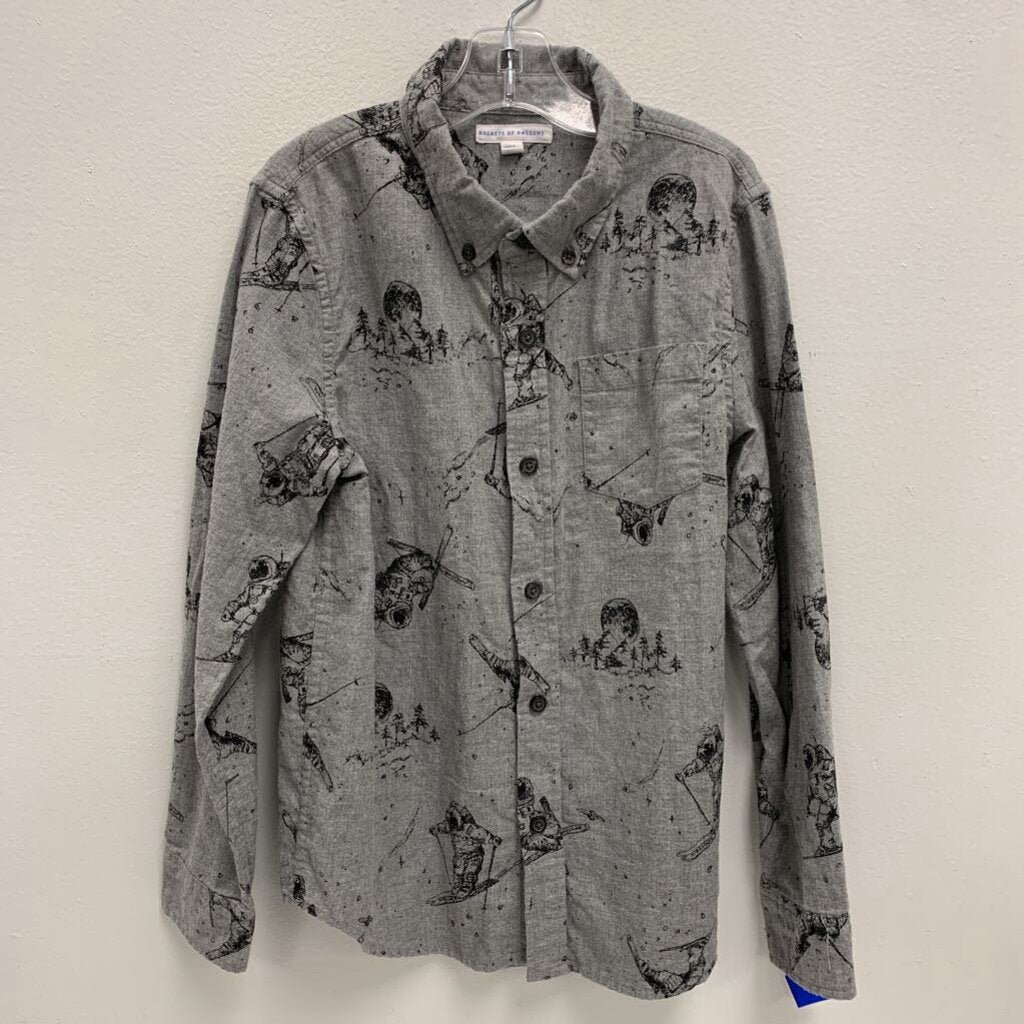 10-12: Rockets of Awesome winter sports print collared shirt