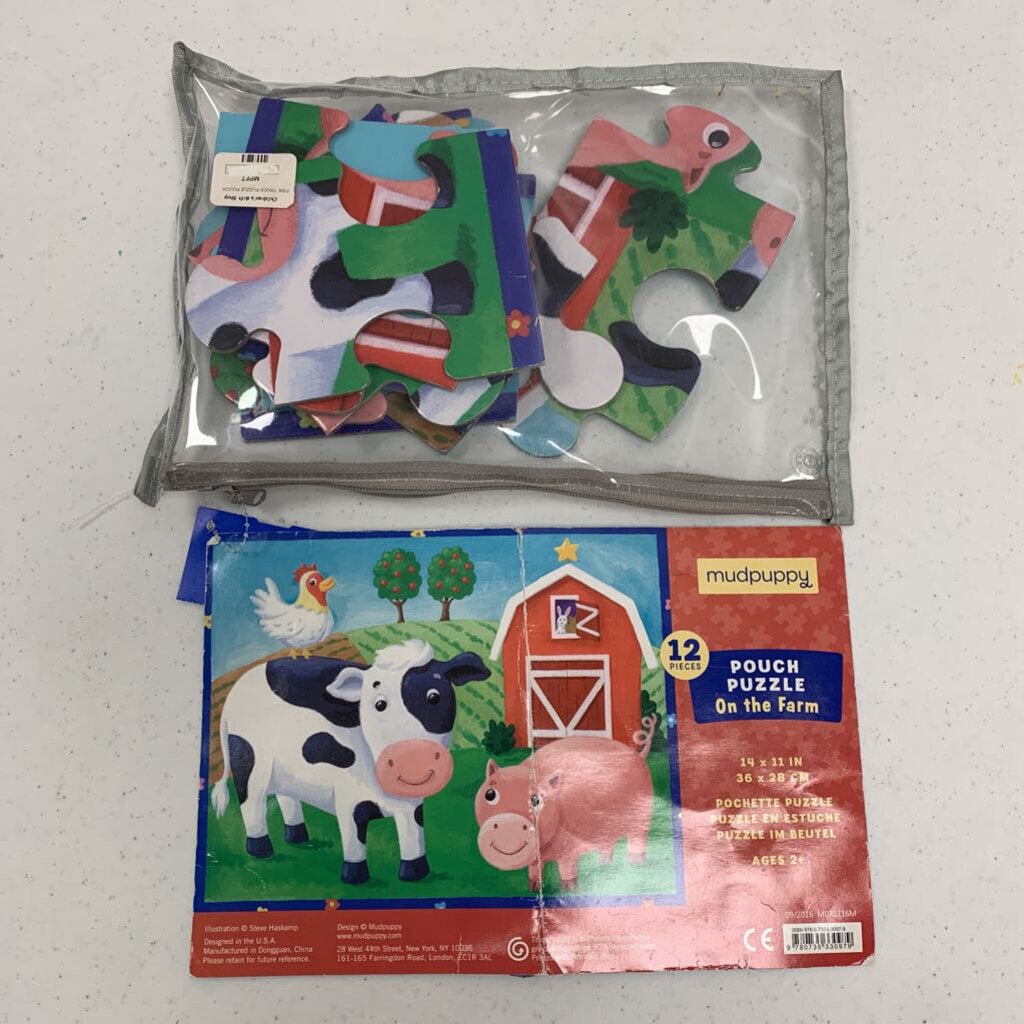 Mudpuppy 12 pc Pouch Puzzle On the Farm