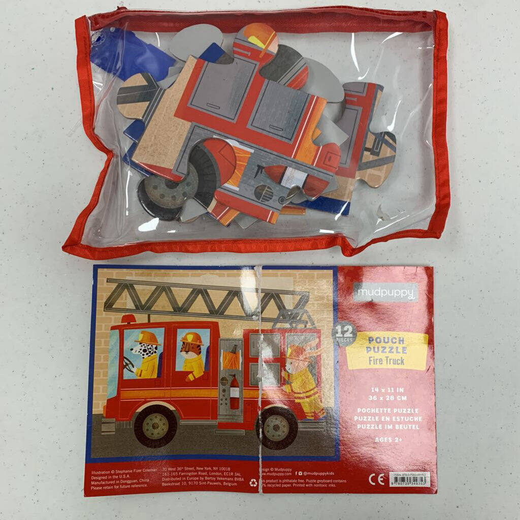 Mudpuppy 12 pc Pouch Puzzle Fire Truck