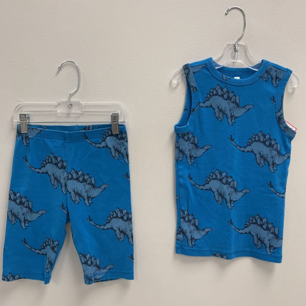 10: Tea Dinosaur Tank Top & Shorts Pajama Set