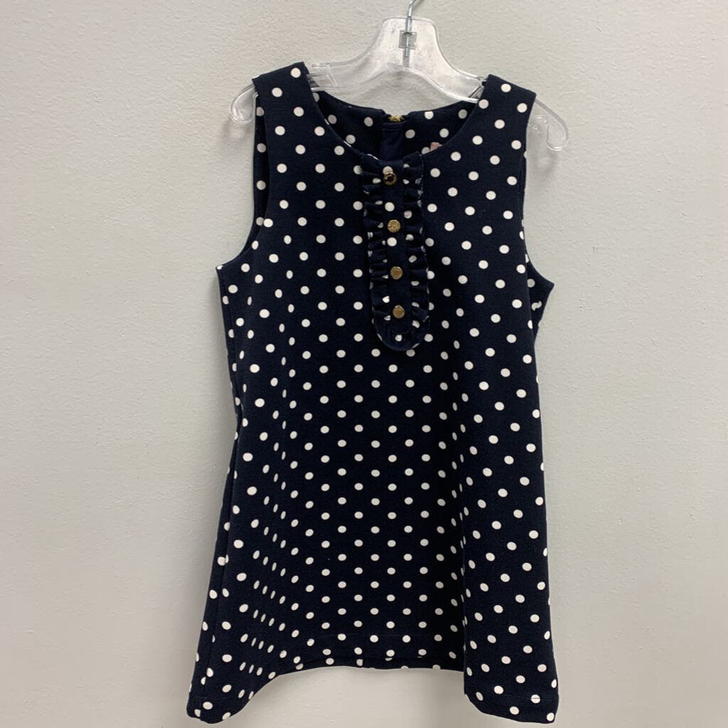 M (7-9): Juicy Couture Polka Dot Sleeveless Dress with Zipper Back