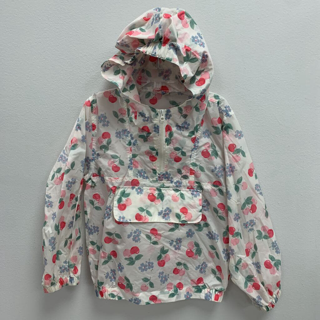 3/4: Cherry Print Hooded Windbreaker (folds into travel bag)