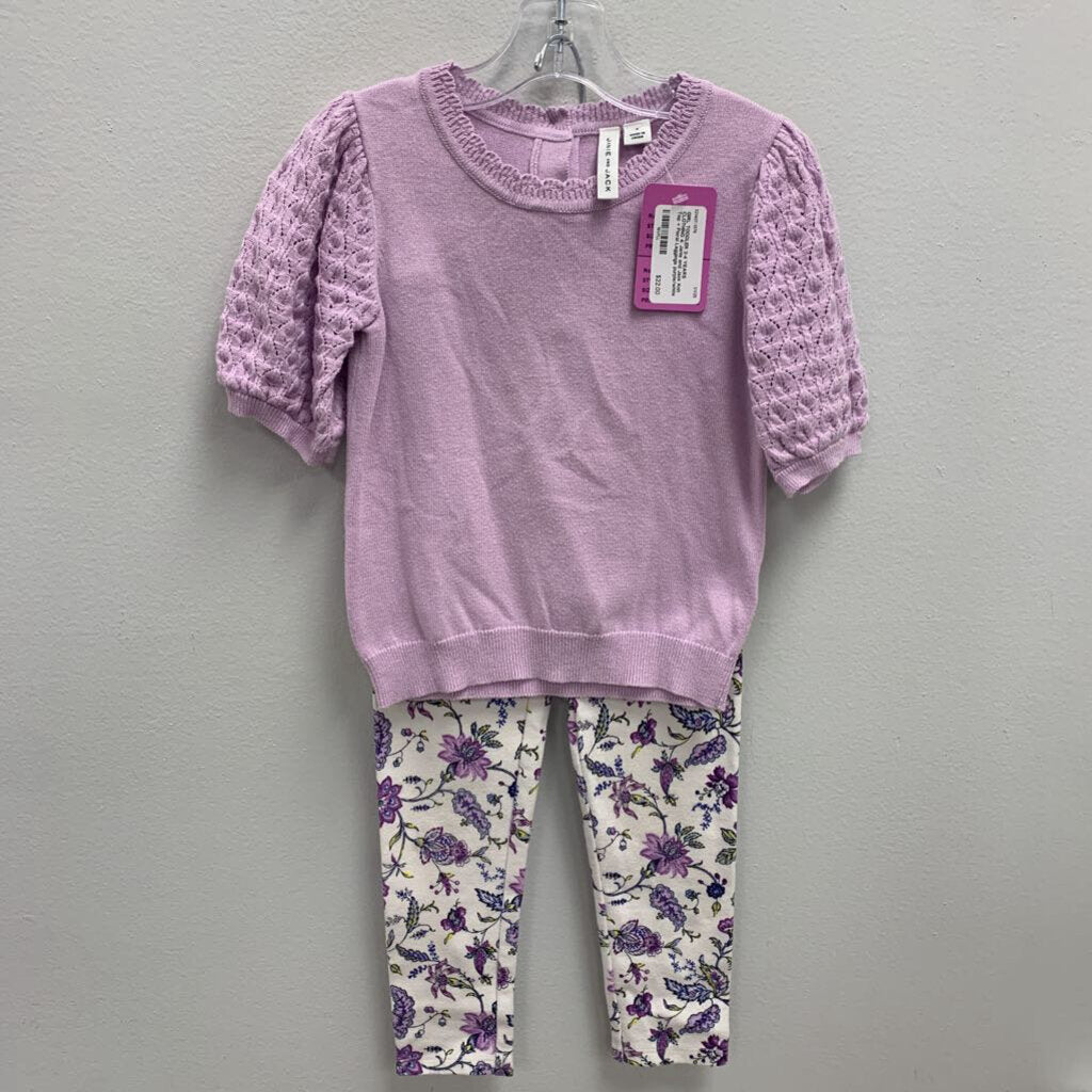 4: Janie and Jack Knit Top + Floral Leggings