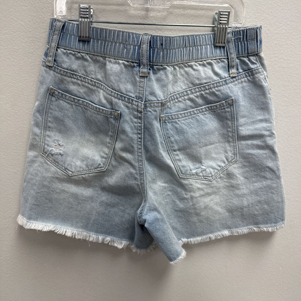 14: Hippie Girl Distressed Light Denim Shorts