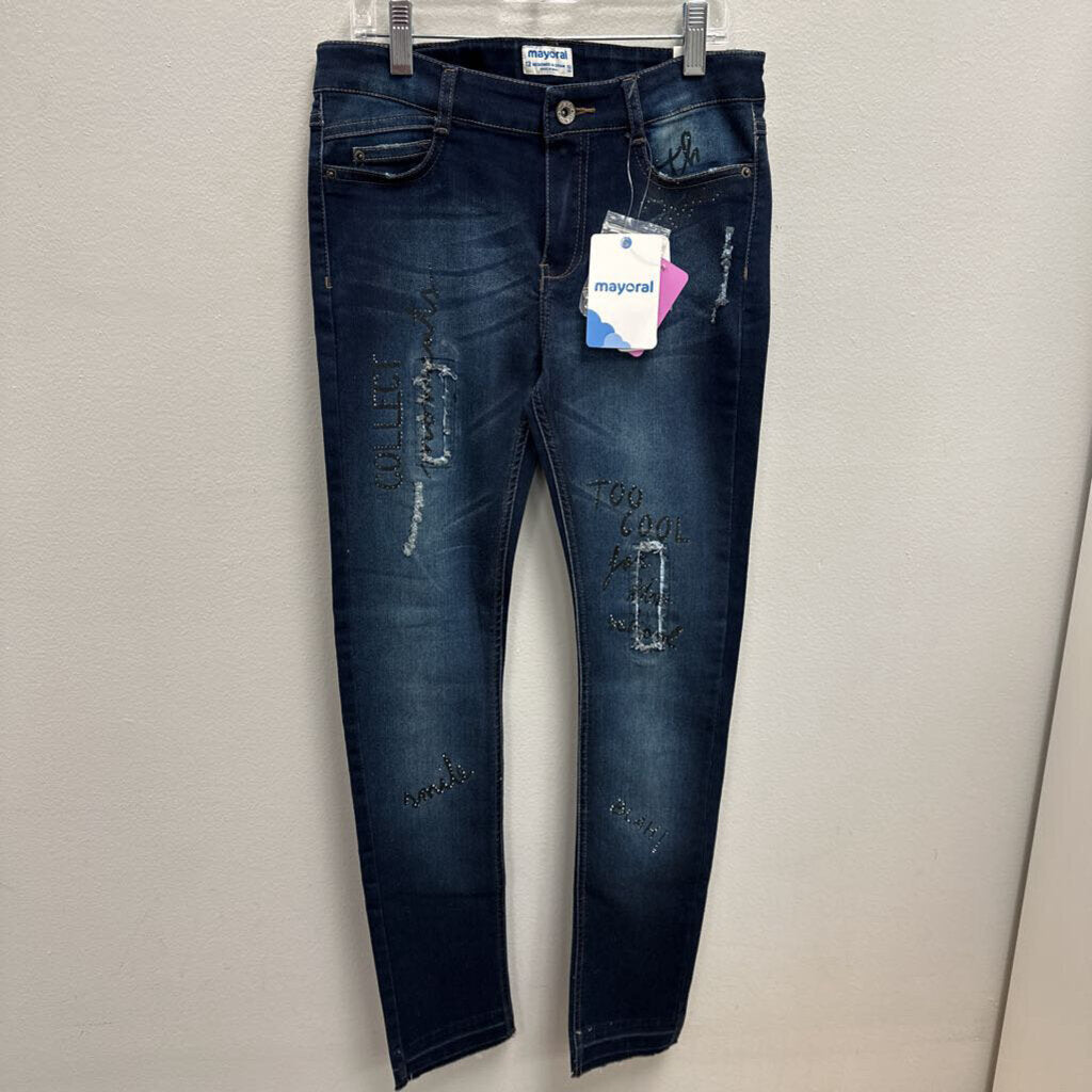 12: Mayoral Girls' Light Blue Distressed Jeans (NWT)