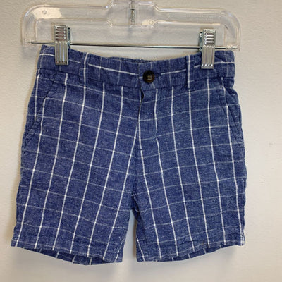 4: Janie & Jack Cadet Blue Tattersall Linen-Cotten Shorts