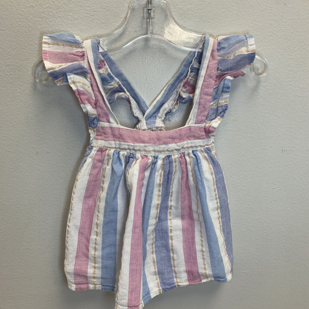 3T: Peek Lined Cotton Striped Tank w/metallic accents