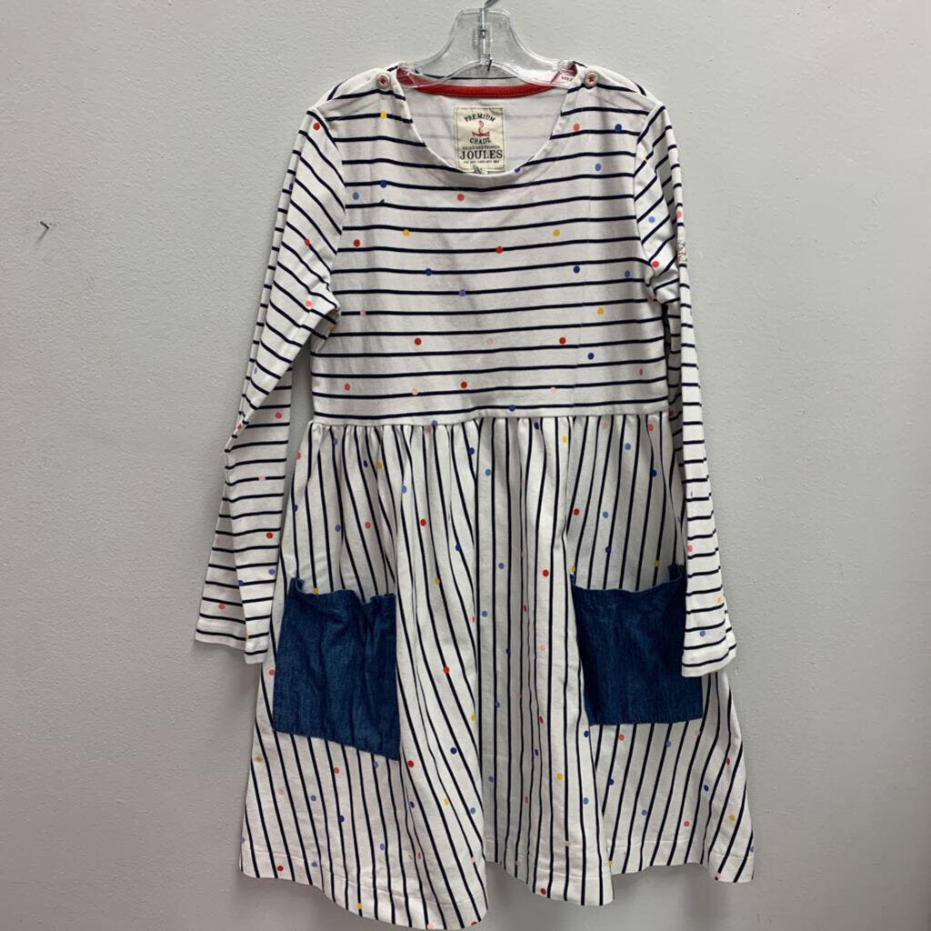 11-12: Joules striped polka dots dress w/ pockets