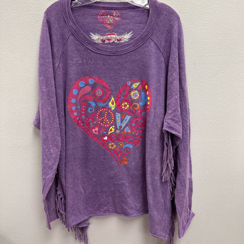 10-12: So Nikki Love & Peace fringed t-shirt