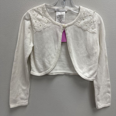 6: Bonnie Jean Shrug w/lace & pearl accents