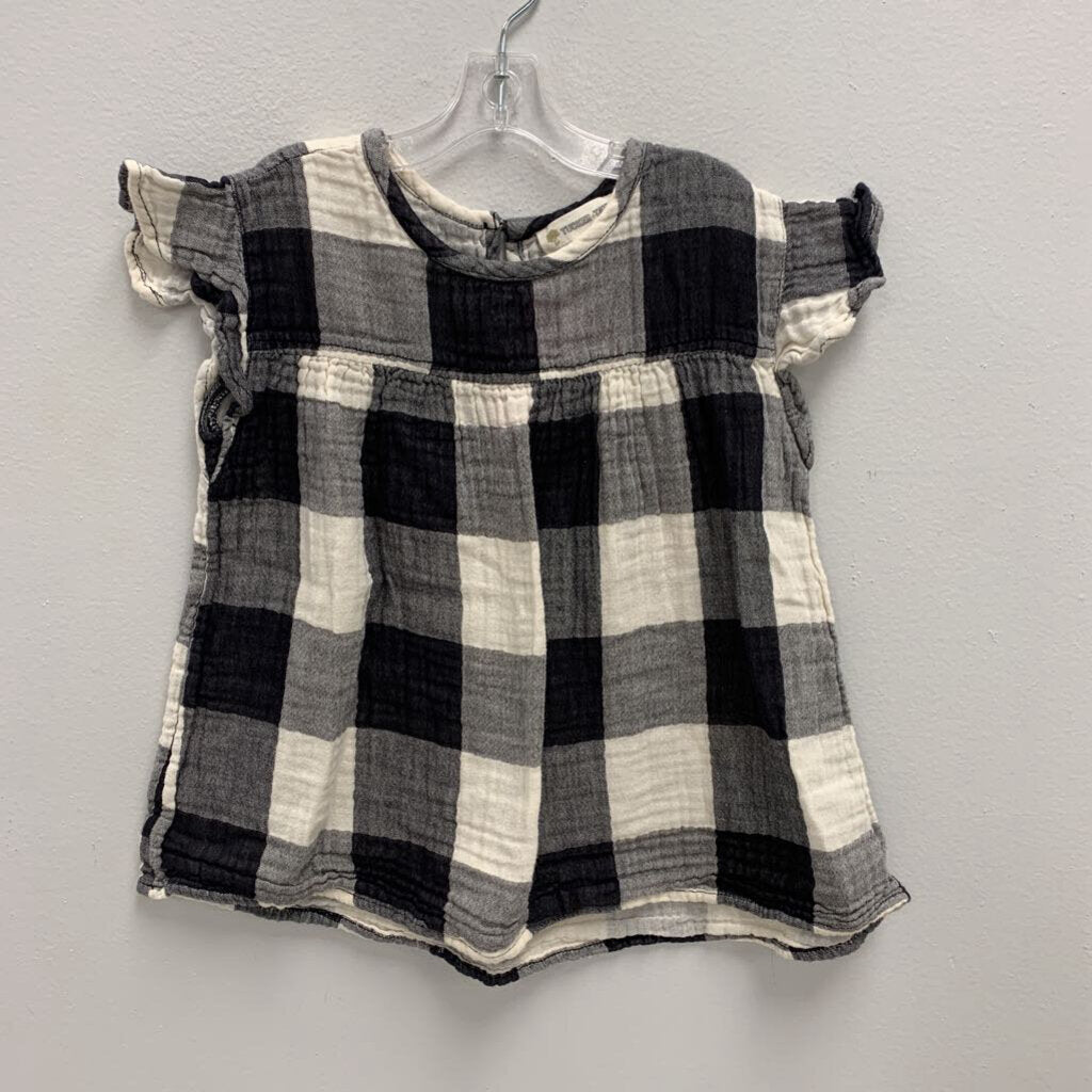 6: Tucker + Tate plaid linen ruffle sleeve top