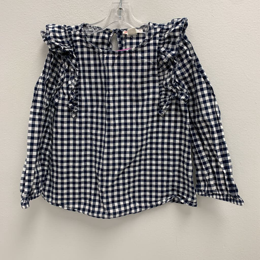 6: Crewcuts checkered ruffle shoulder shirt