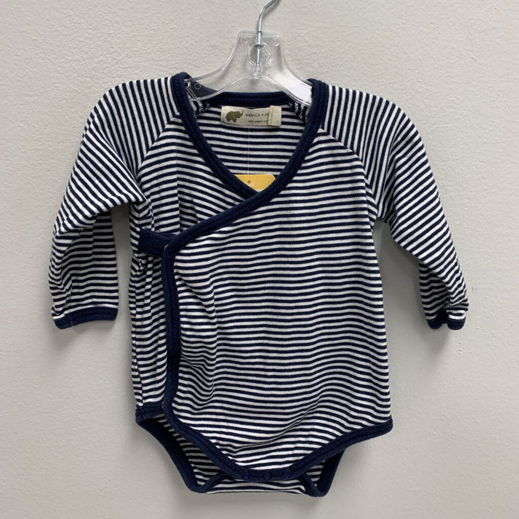 9-12M: Monica + Andy striped onesie