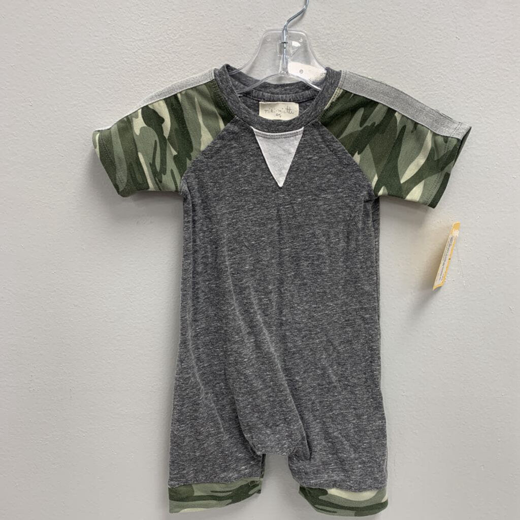 6M: Miki Miette camouflage sleeves romper