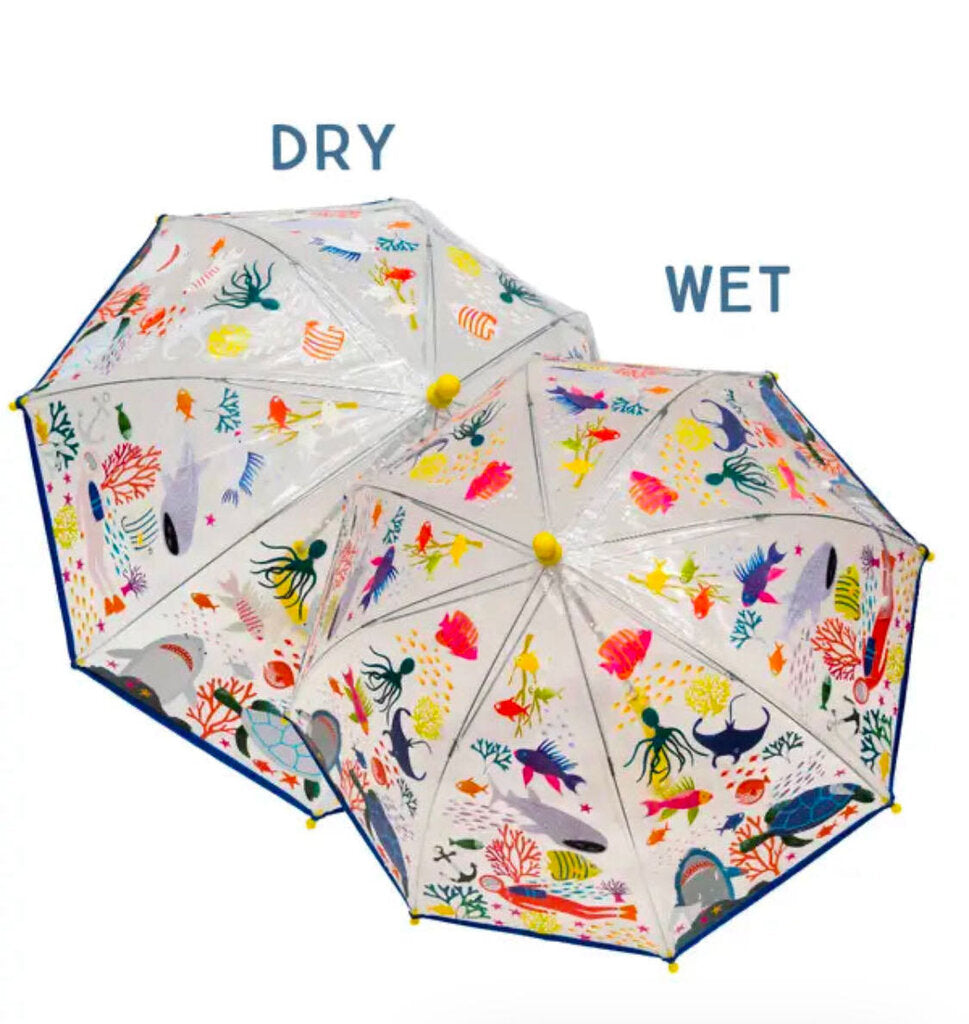 Transparent Color Changing Umbrella - Deep Sea