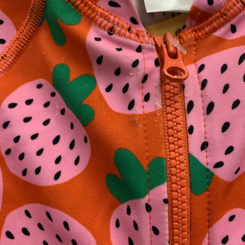 6-12M: Strawberry Print Rash Guard Swimsuit AS IS