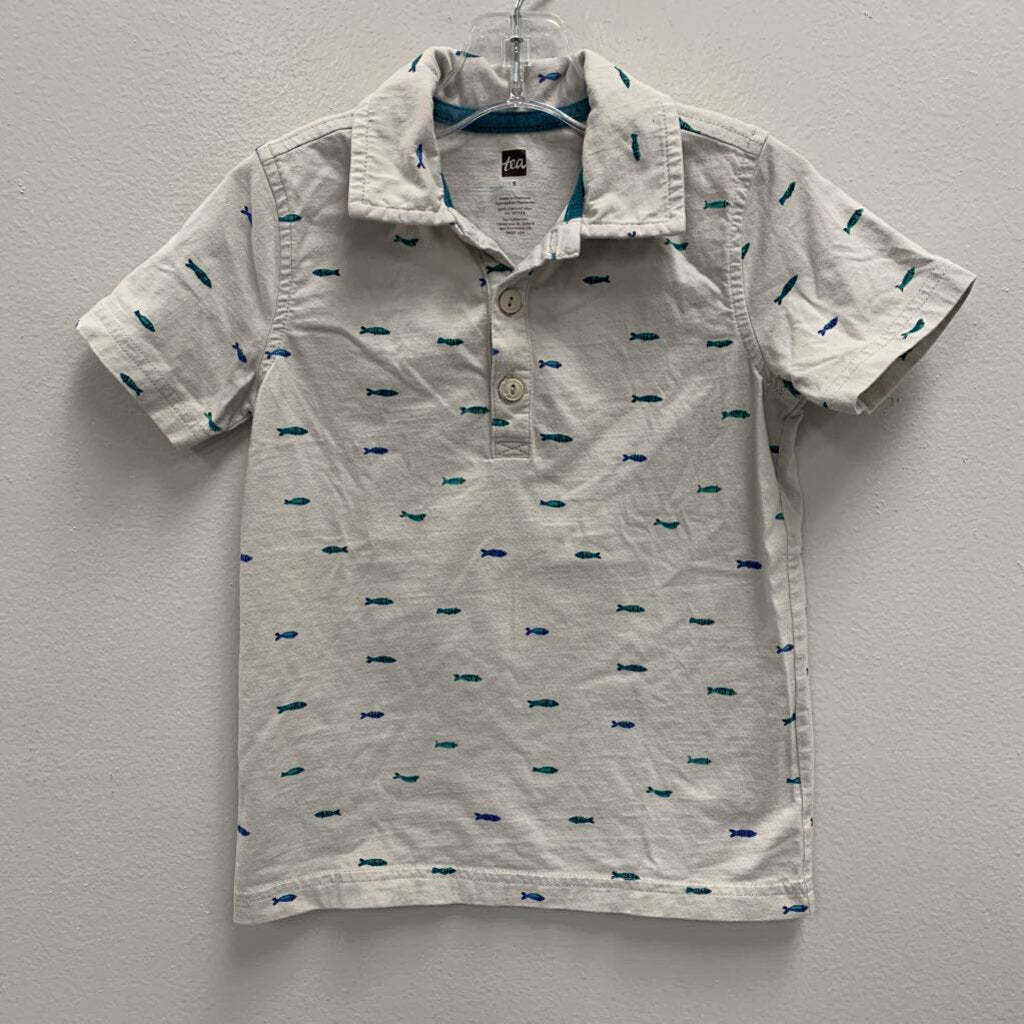 5: Tea Fish Printed Polo Shirt