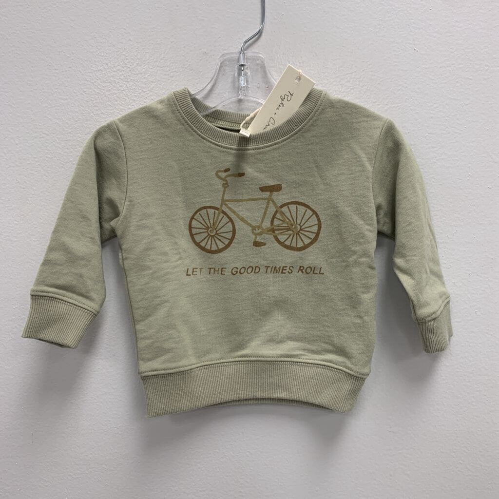 6-12M: Rylee + Cru Bike French Terry Sweatshirt NWT