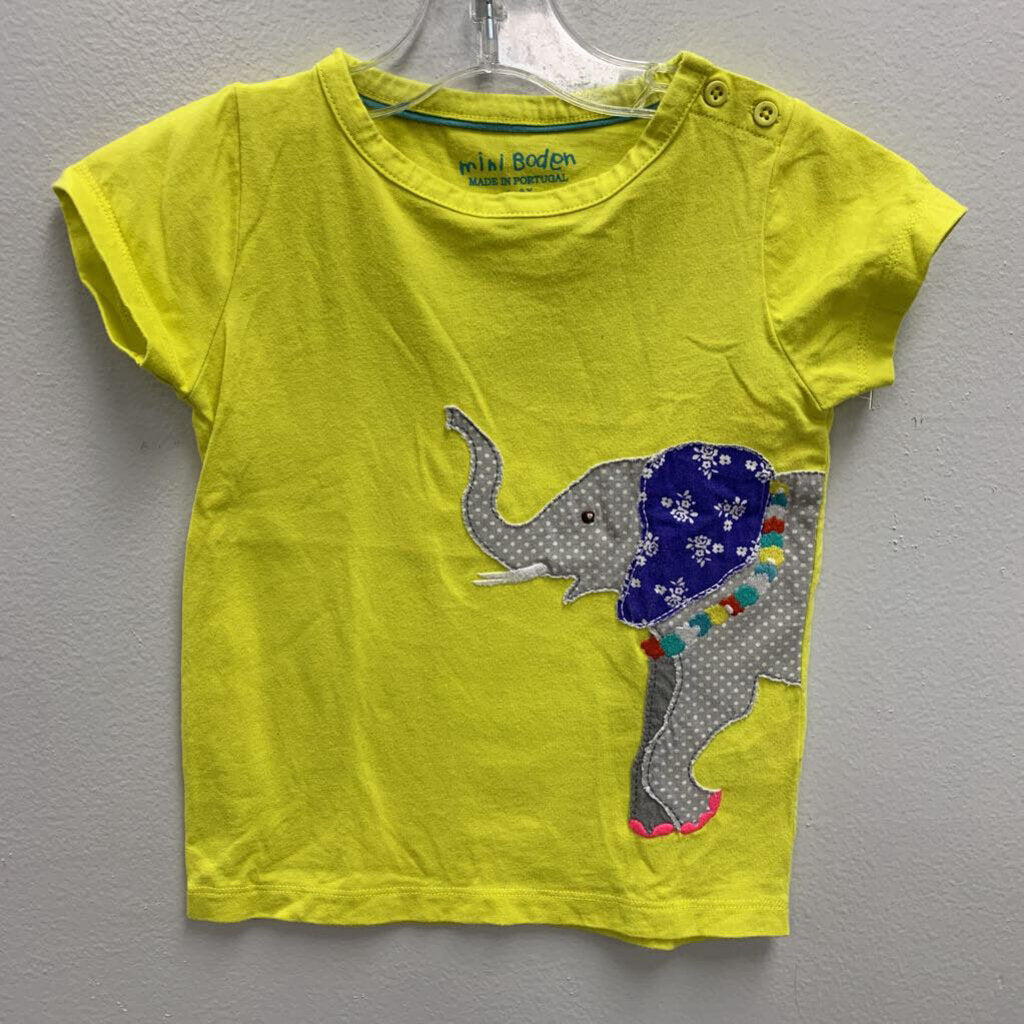 2-3Y: Mini Boden elephant applique t-shirt