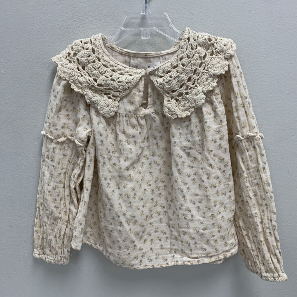 7: Zara floral crocheted collar blouse