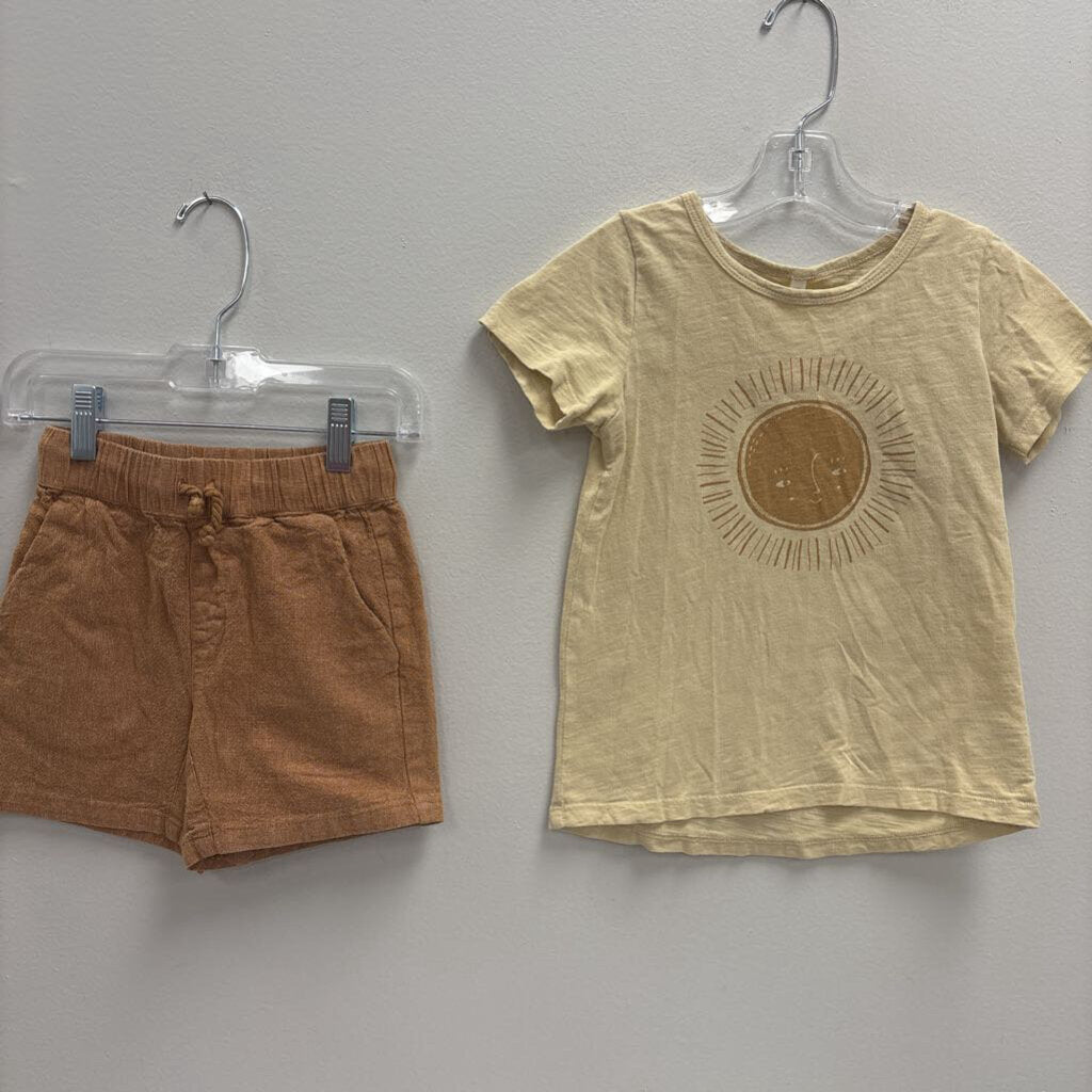 4-5Y: Rylee + Cru Sunshine T-Shirt + Drawstring Shorts