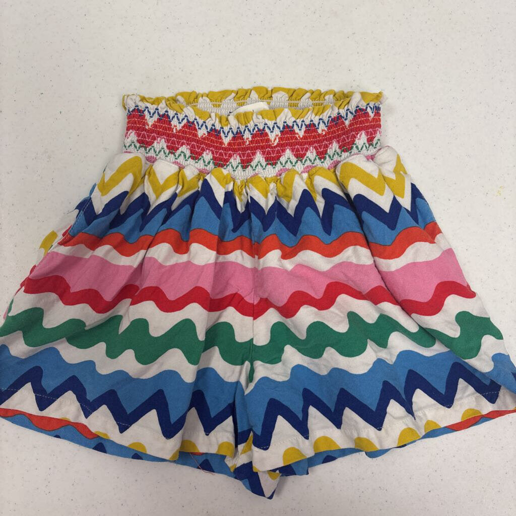 6-7Y: Mini Boden Chevron/Wave Print Shorts